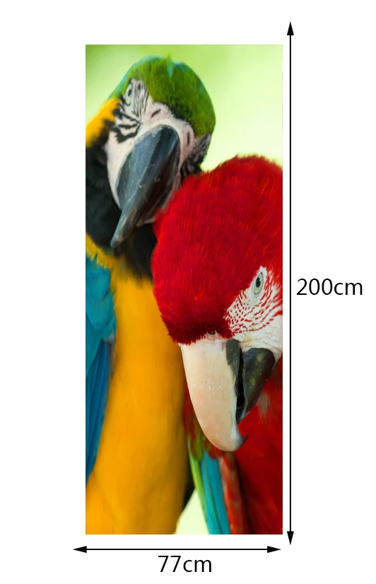Free shipping 3D lover parrots art Door Sticker for Bedroom Living Room gift PVC Waterproof Decal door wrap 77*200cm | Дом и сад
