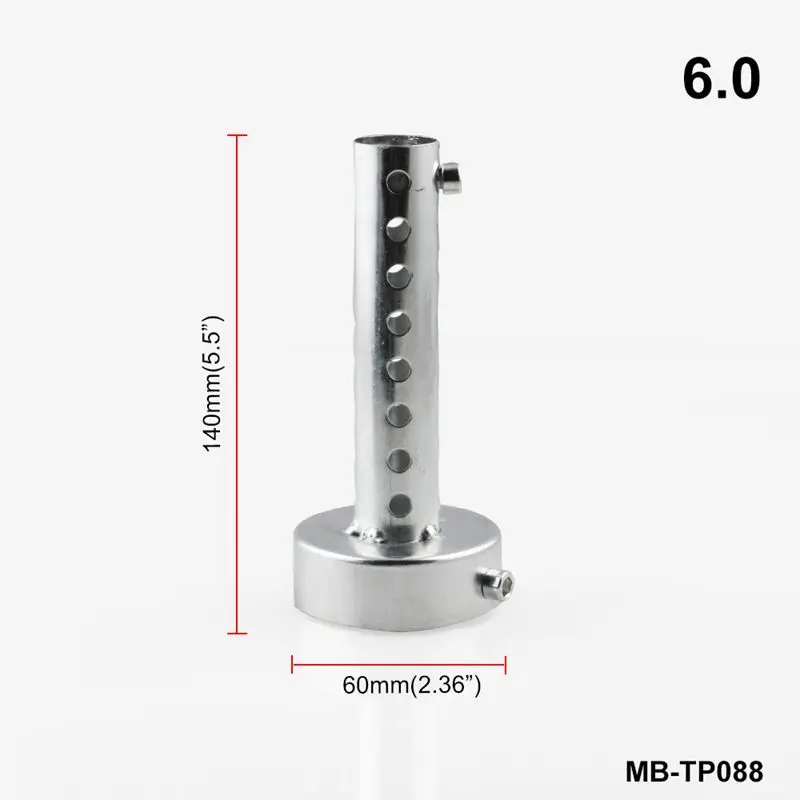 silver 6cm Глушитель мотоцикла дБ убийца глушители для автомобиля перегородка съемный 35 мм 42 мм 45 мм 48 мм 60 мм Универсальный хром MB-TP088 - Цвет: silver 6cm