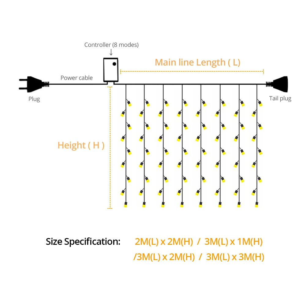 Светодиодный светильник на новый год Рождество сказочный гирлянда для наружного