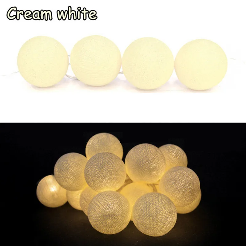 Гирлянда с хлопковыми шариками однотонная 20 шт./компл. украшение для внутреннего