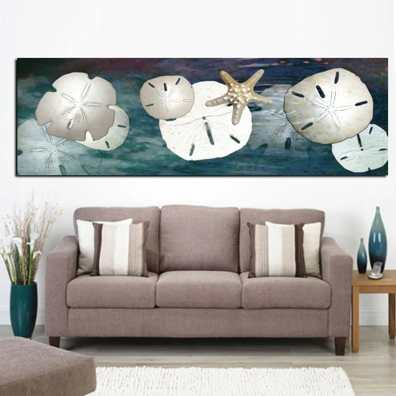 Абстрактная Картина на холсте Натюрморт Морская звезда песок доллар масляная