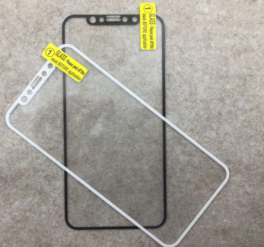 1 шт. чехол для телефона из закаленного стекла iphone X защитный на весь экран есть в