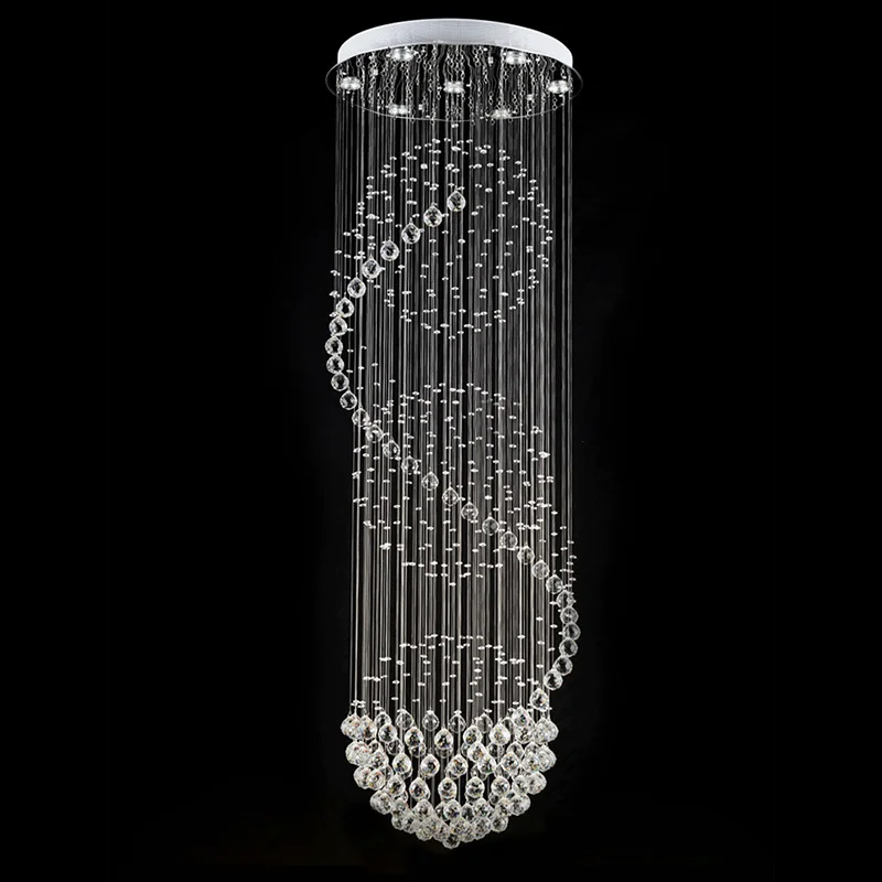 Fiyat Spiral Kristal Büyük LED Ampuller Tavan ışıkları Kurşun Uzun Büyük Tavan Lamba Aksesuarı Yeni Modern Ev Aydınlatma Sanat Otel Lambaları PA0464
