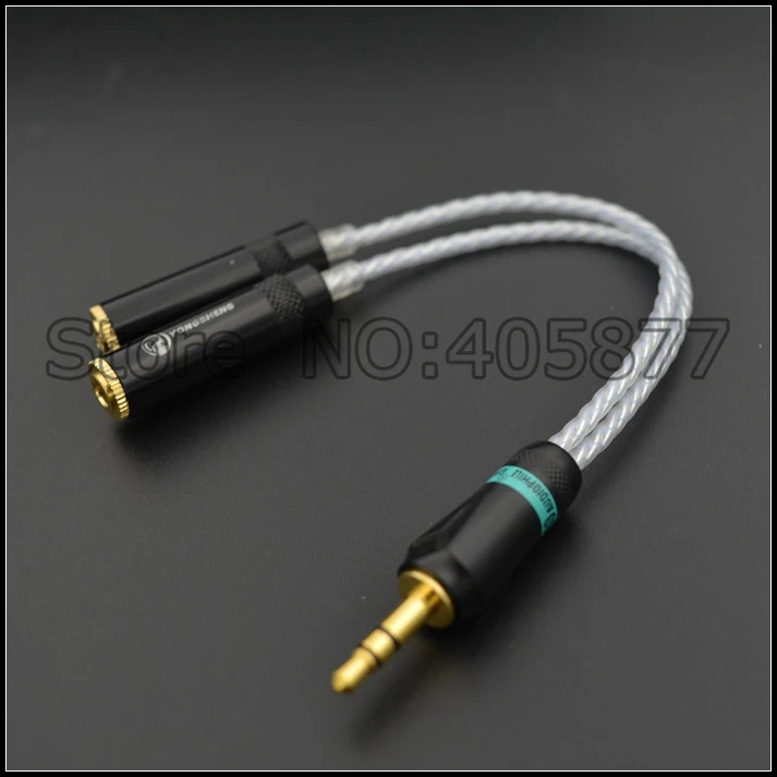 Hi-End аудио посеребренный 3 5 мм штекер 2 Женский удлинитель для наушников 0 м 1 фут