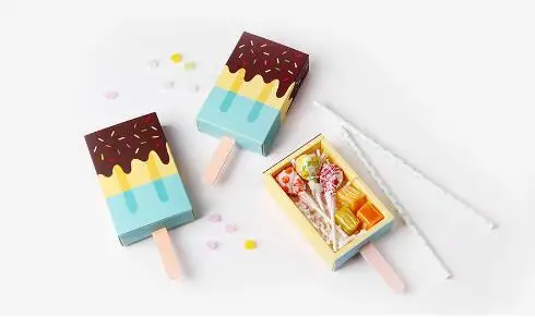 Ice cream shape gift boxes kids party favor box candy 30pcs/lot | Дом и сад