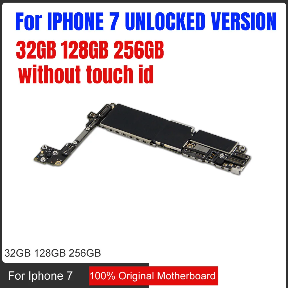 Оригинальная разблокированная материнская плата для iphone 7 без/с сенсорным ID для iphone 7, материнская плата с IOS функцией отпечатков пальцев