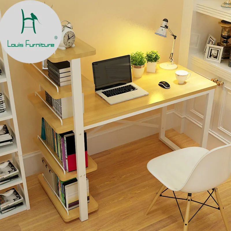 

Louis Fashion Children Desk Computer Table Family Small Bookcase Combination Simple Office Student Study