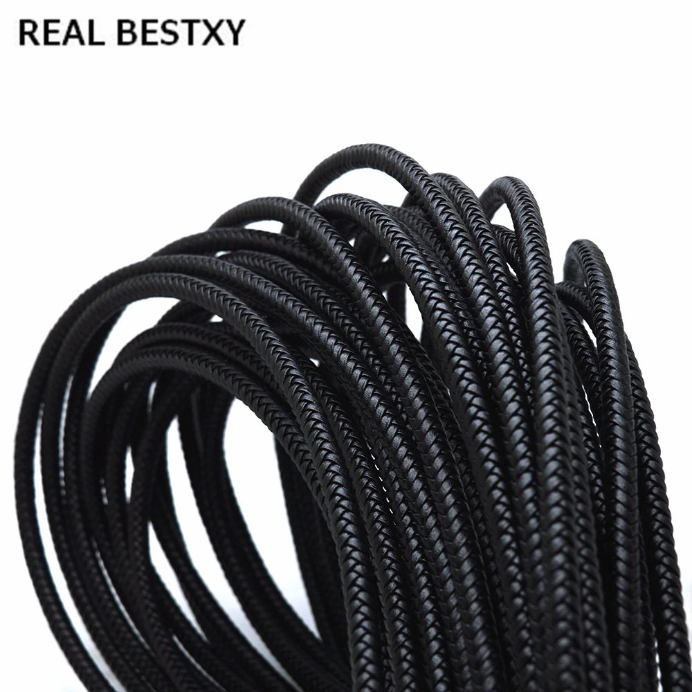 Настоящий BESTXY, 1 м/лот, кожаный шнур, круглая веревка, шнур для ожерелья, браслета, ювелирный шнур диаметром 6 мм, кожаная веревка для браслетов