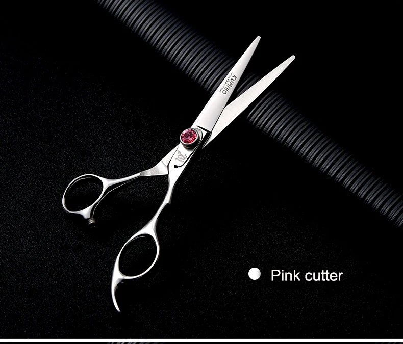 pink cutter KUMIHO F2BS-60 ножницы для волос набор 9cr13 нержавеющая 6 дюймов 2 цвета винт доступны резки и истончение ножницы - Цвет: pink cutter