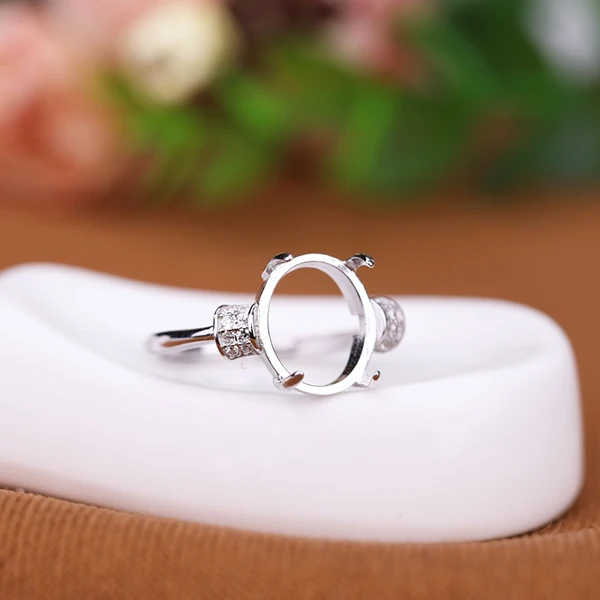 10*11mm 925 Sterling Silver Color Ring Setting Oval Cabochon Base Adjustable Blanks Supplies for Jewelry Making 11*15mm | Украшения и