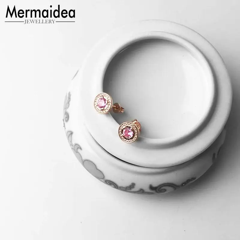 Светильник Luna розовые круглые серьги-гвоздики модные ювелирные изделия для