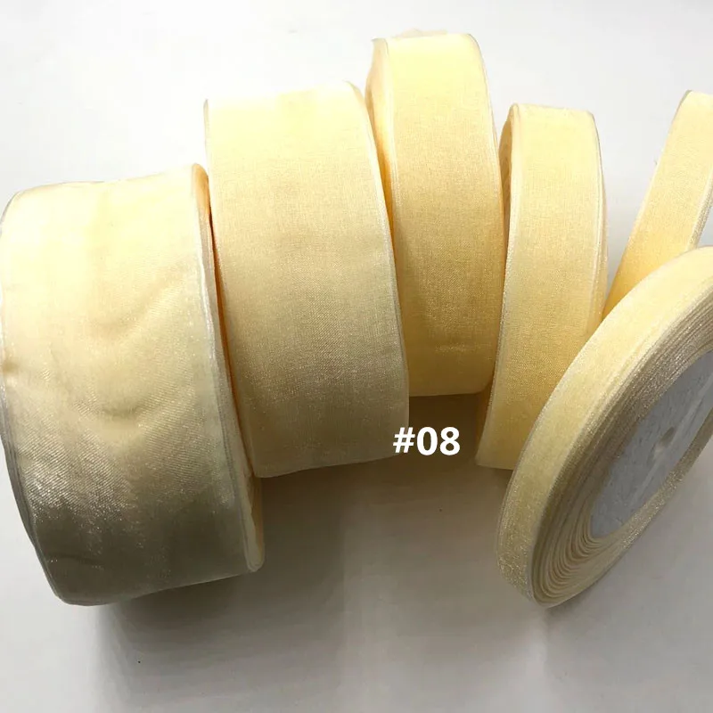 Бежевая лента из органзы для одежды швейная аксессуар шифоновая ткань