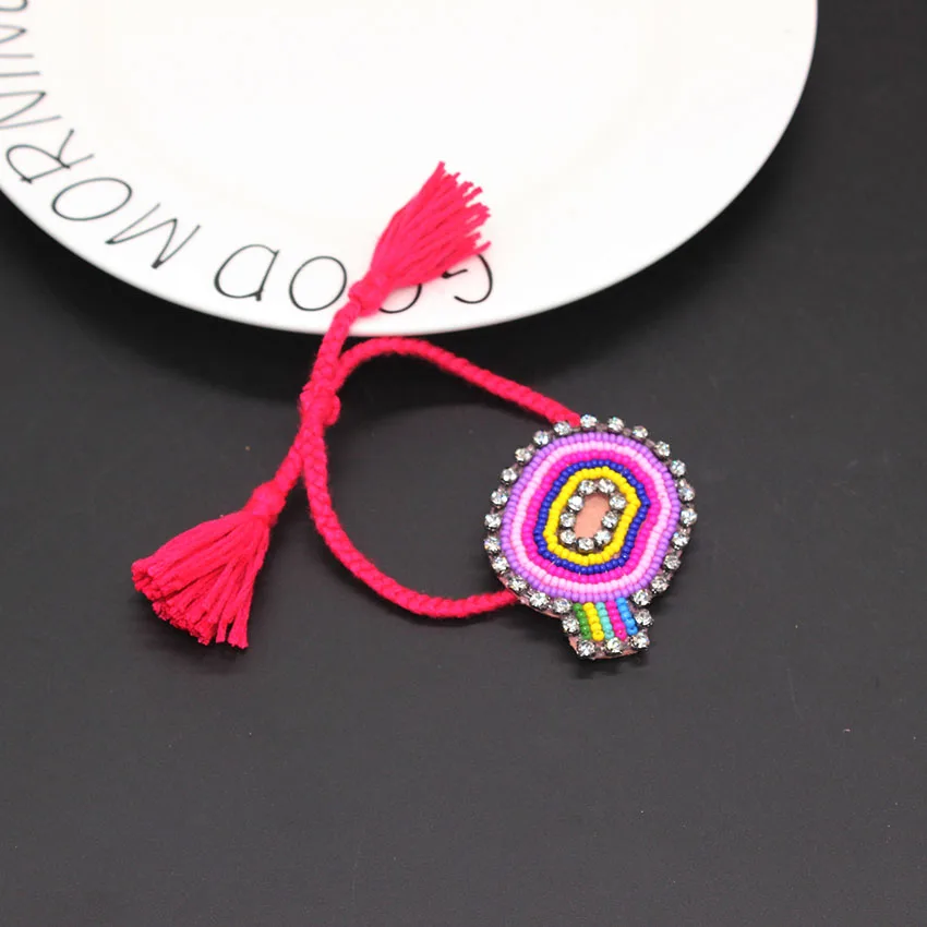 new Handmade Bib Beads Luxury Weave Colorful Bohemian Geneva Charms Bracelet Vintage Ethic Cotton Bracelets 800