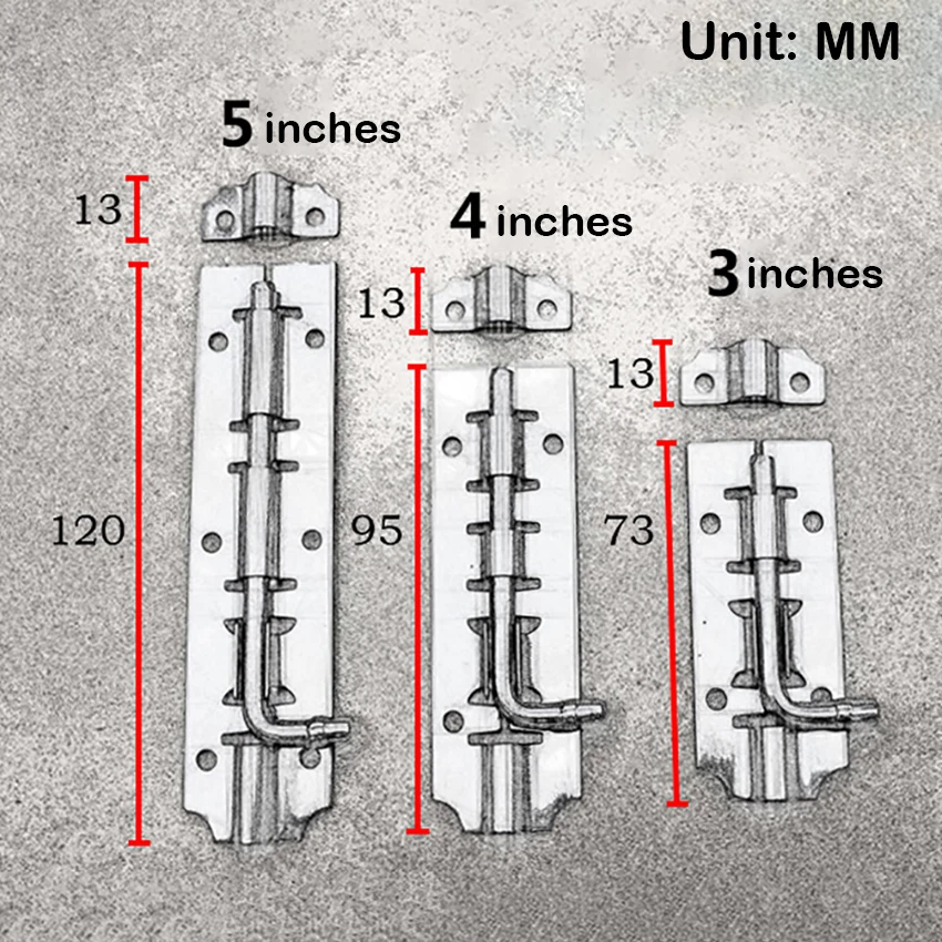 3 &quot4&quot 5 &quotНержавеющая сталь дверная защелка ствола Болт защелки Hasp для Ванная
