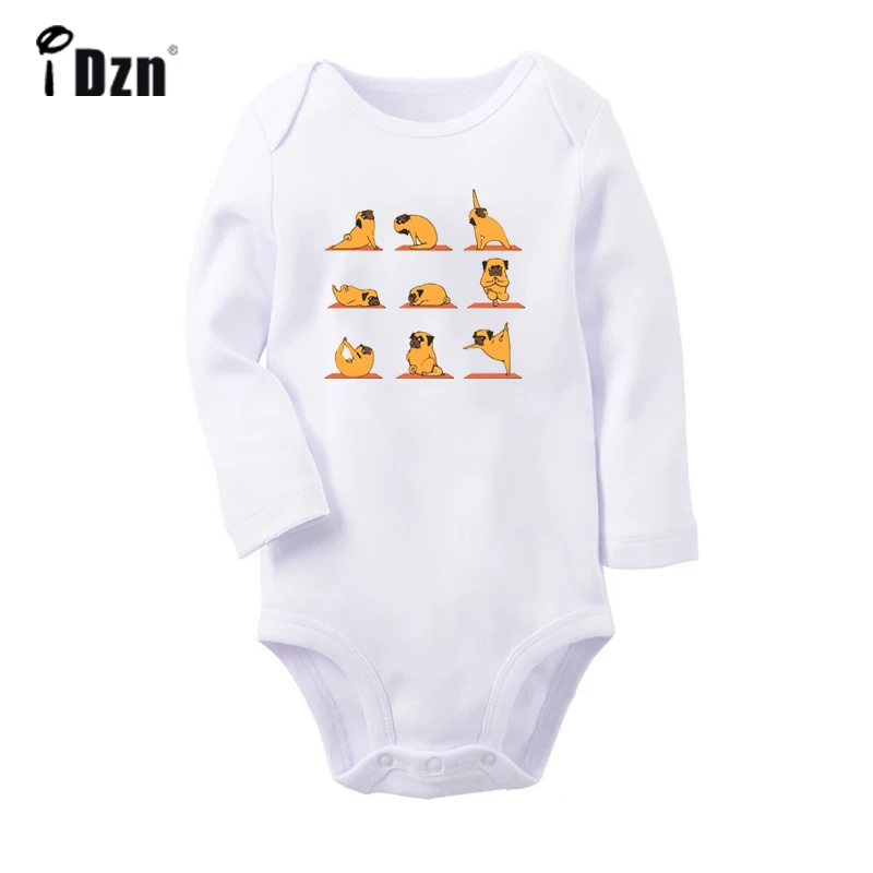 JaBaby1206WC Ретро Винтаж Милая Собака Rigby цветок милая собака мопс в кармане дизайн Новорожденный ребенок боди малыш Onsies комбинезон одежда - Цвет: JaBaby1206WC