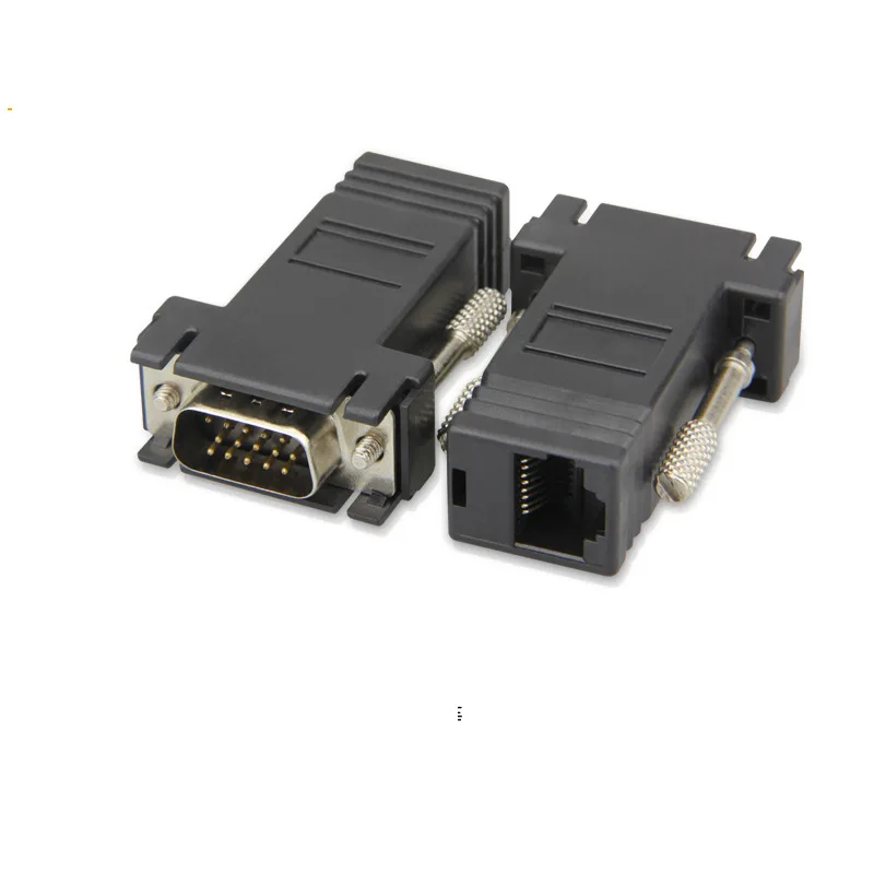 2 шт. RJ45 to VGA удлинитель штекер к локальной сети CAT5 CAT6 Ethernet кабель переходник с