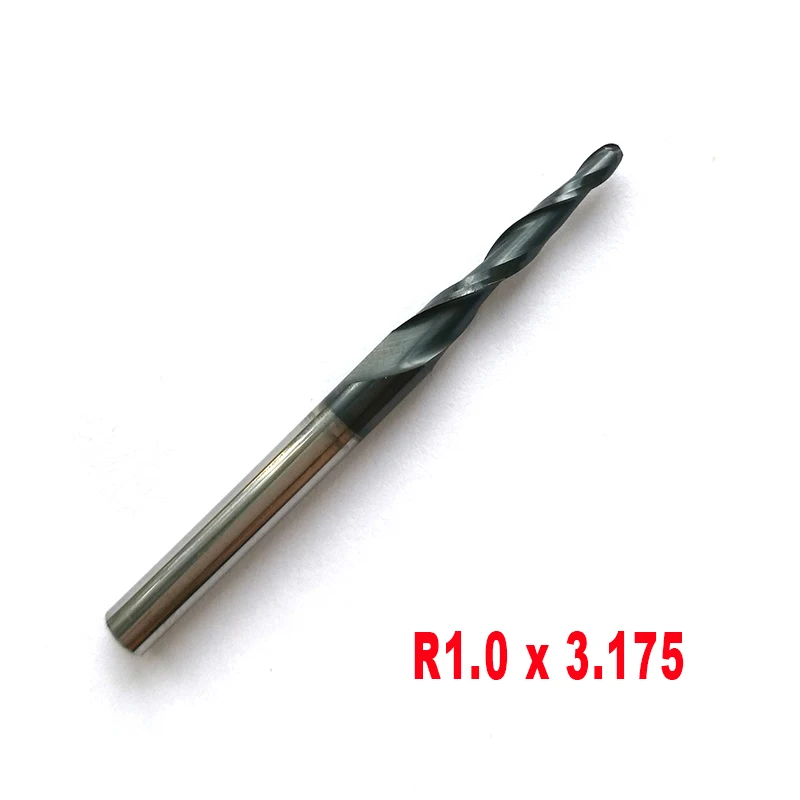 Конические конусные фрезы и r1 0 x3.175 (1/8 &quot) 2 с покрытием из карбида вольфрама