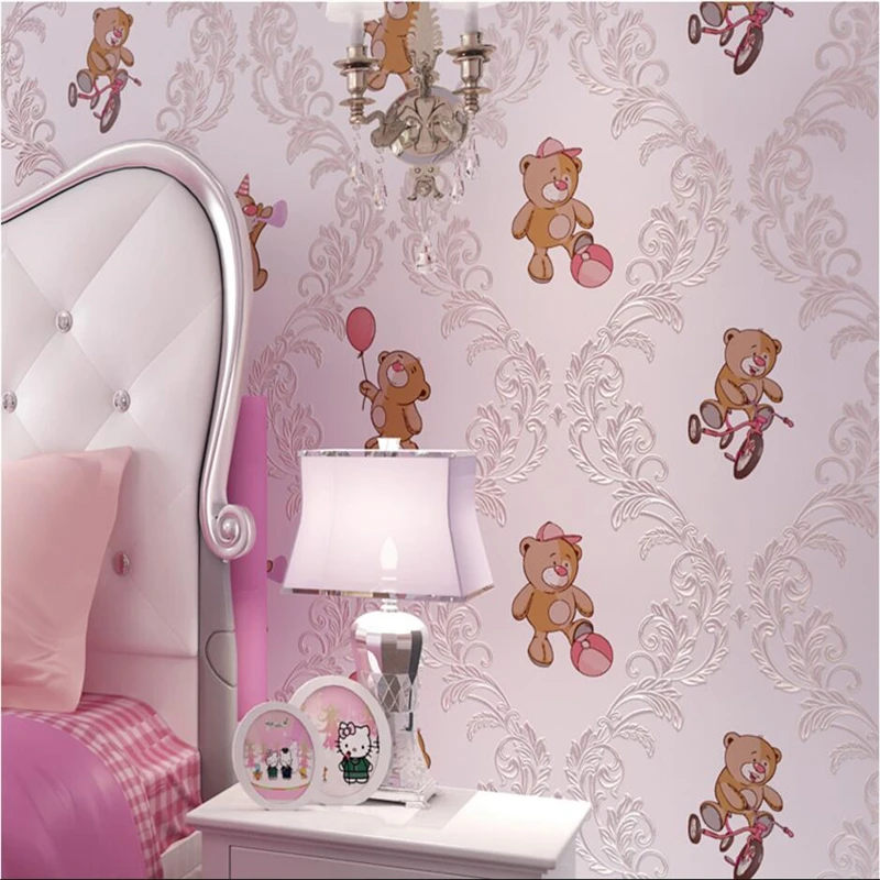 Beibehang нетканые 3d обои для детской комнаты с медведем трехмерные мальчика девочки