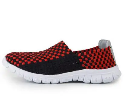 2018 summer new men's woven shoes low tide casual couple elastic belt lazy breathable sneakers | Обувь