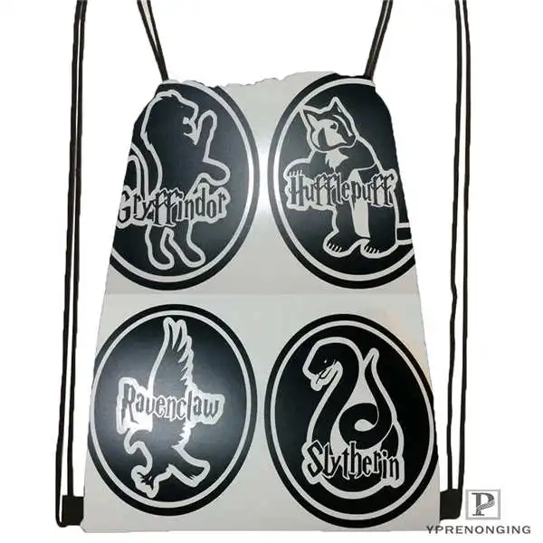 Drawstring Backpack Custom Hufflepuff-Гарри-Поттер-@ 1 походная сумка на шнурке милый рюкзак для детей(черная спинка) 31x40 см#2018612-01-(12 - Цвет: Drawstring Backpack