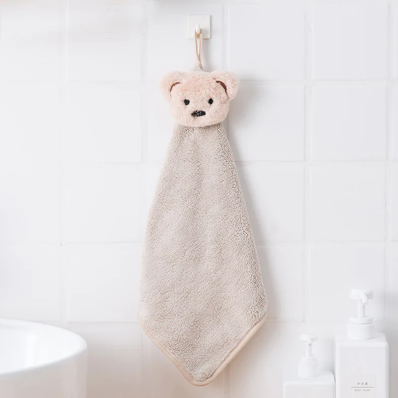 Khaki GIANTEX милое супер мягкое впитывающее полотенце из микрофибры для рук, подвесное полотенце для ванной, кухонное полотенце, чистящая ткань 30x30 см U2111 - Цвет: Khaki