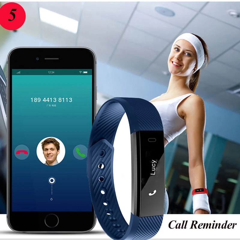 ID115 Смарт фитнес-браслеты трекер умный Браслет Шагомер Bluetooth Smartband