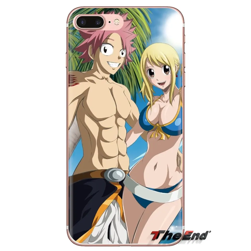 Прозрачный чехол из ТПУ для Xiaomi Redmi 4A S2 Note 3 3S 4 4X5 Plus 6 7 6A Pro Pocophone F1 Fairy Tail Natsu и Lucy |