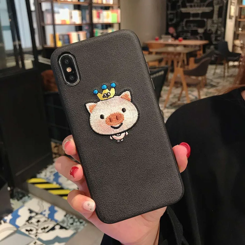 Чехол с рисунком свиньи для iphone X XR XS MAX чехол из ТПУ роскошный модный бренд 6 6s 7 8 Plus