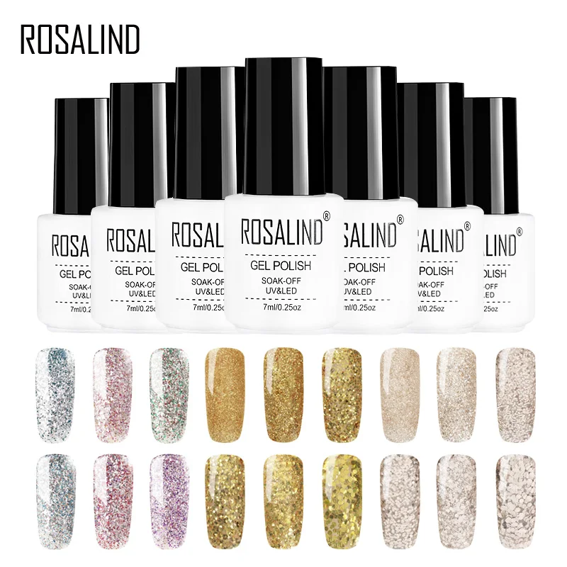 Гель-лак ROSALIND для ногтей 7 мл 18 цветов Полупостоянный голографическое искусство