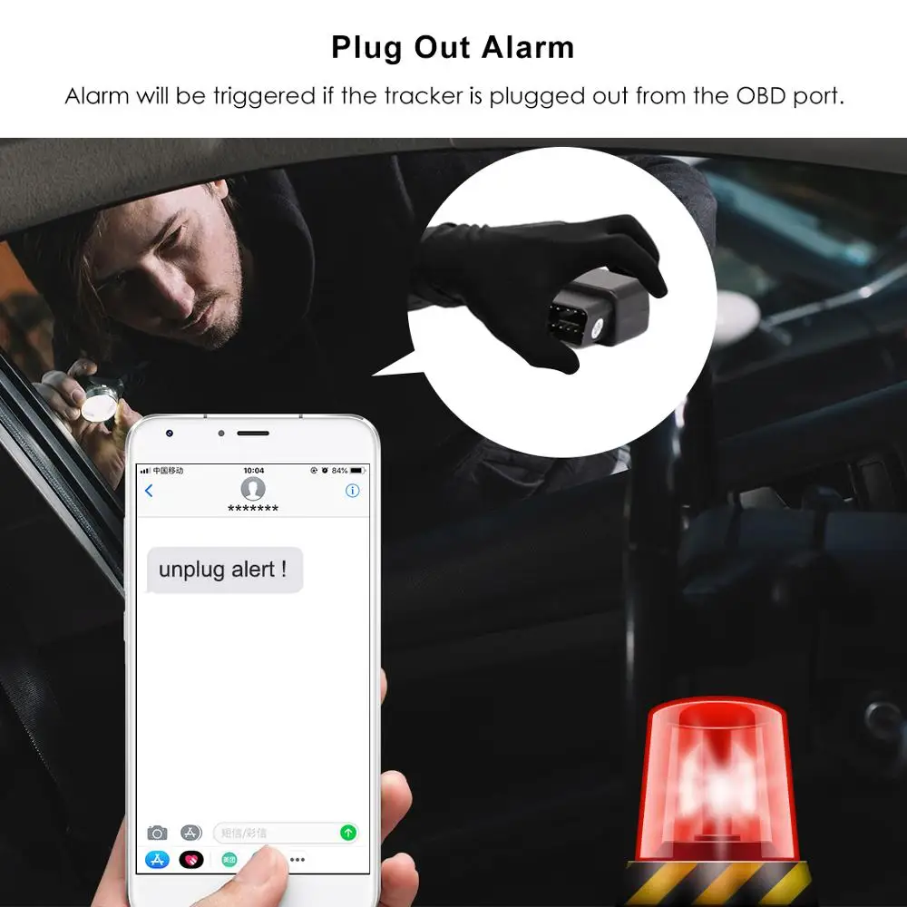 Автомобильный GPS трекер TKSTAR с OBD разъемом Мини GSM локатор устройство отслеживания