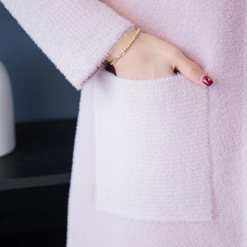 Брендовое пальто Осень зима Женское новое OL Commuter хит цветное с карманами