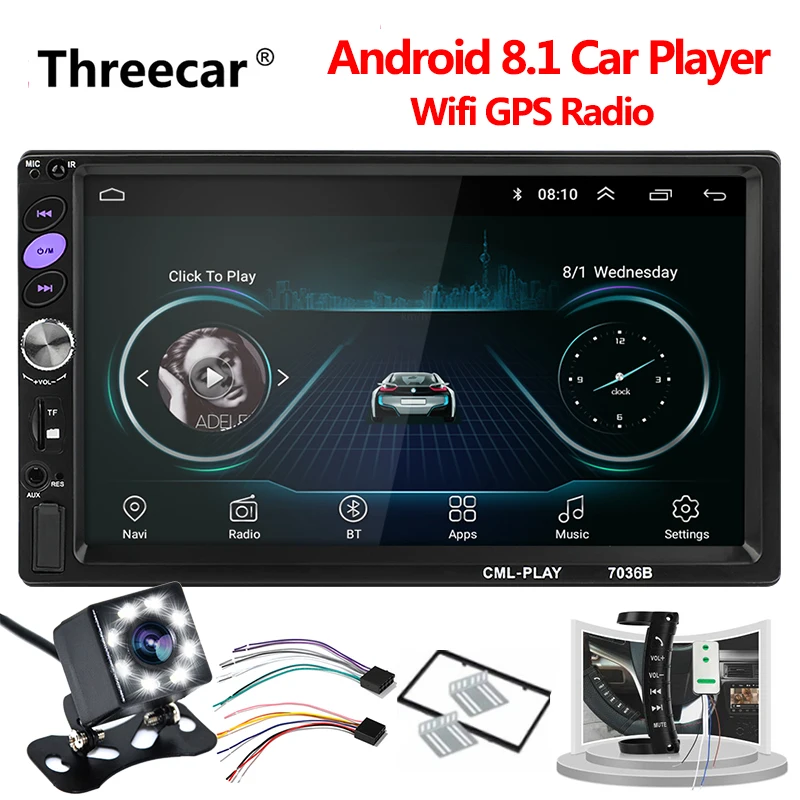 Универсальный 2 din Автомобильный Радио Android MP5 плеер сенсорный экран gps навигация Авторадио Android Wifi Автомобильный мультимедийный плеер Mirrorlink
