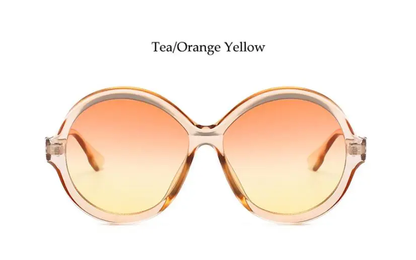 C4 orange yellow Винтажные женские солнцезащитные очки, дизайнерские черные круглые солнцезащитные очки, роскошные брендовые большие солнцезащитные очки 90 s, женские, дамские, прозрачные, мужские - Цвет линз: C4 orange yellow