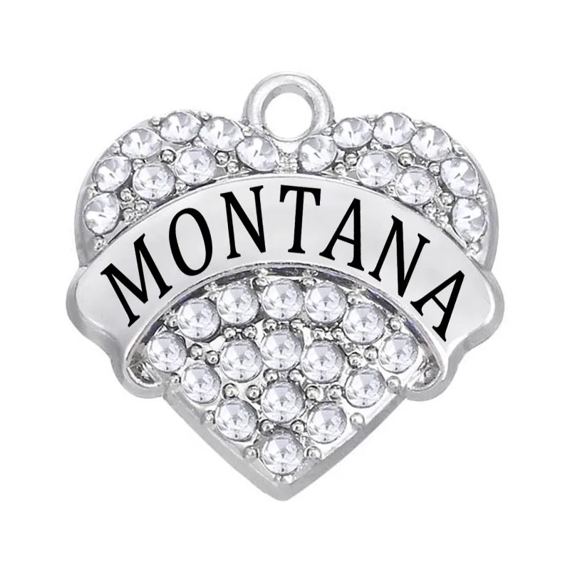 Подвеска в виде сердца Монтаны из сплава с кристаллами и гравировкой|jewelry bust|charm