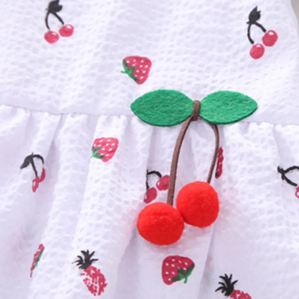 2019 летние платья принцессы с рукавами крылышками и фруктовым принтом для