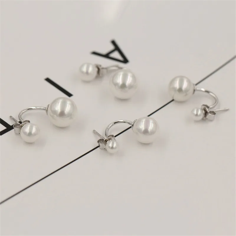 925 Sterling Silver Earrings Hot Style Fashion Pearl Ear Studs Personality 2 Kinds of Wear 8893 | Украшения и аксессуары