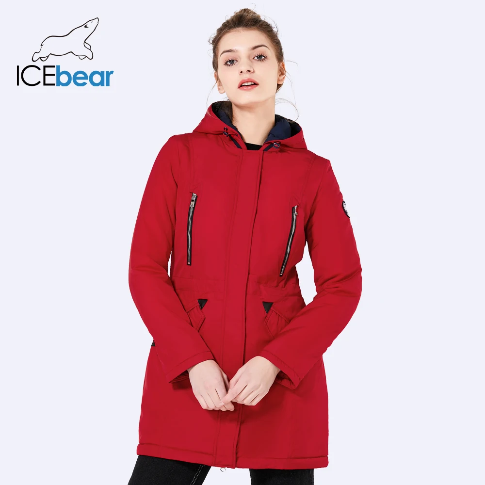 ICEbear 2018 новая брендовая одежда женская весна осень парка Женская Длинная тонкая