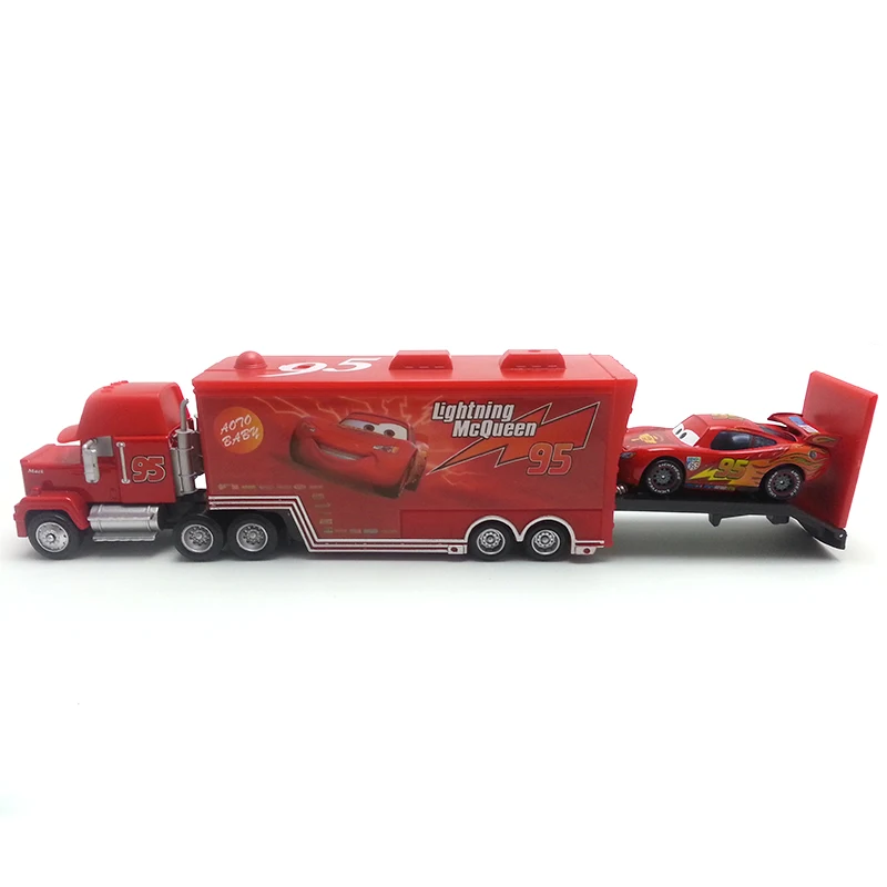 Disney Pixar Cars 2 шт. Lightning McQueen No.95 Mack Truck & Racer 1:55 литой металлический сплав и пластик