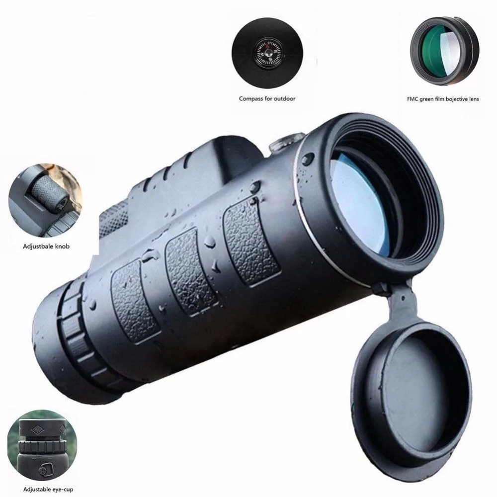 40X60 BAK4 Monocular Telescope HD Mini Outdoor Hunting Camping Scopes With Compass Phone Clip Tripod | Инструменты