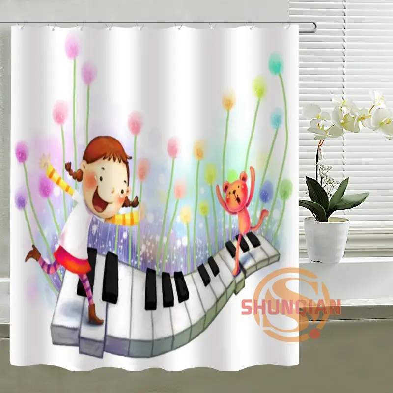 Custom Shower Curtain music notation Bath curtain Waterproof polyester Fabric For Bathroom | Дом и сад