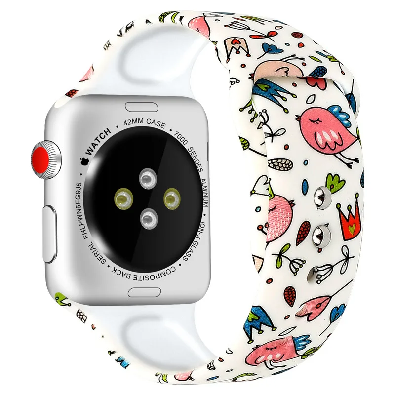 Модный мультяшный Микки Apple Watch ремешок для iWatch серии 4 3 2 1 высококачественный силиконовый ремешок 38 мм 42 мм 40 мм 44 мм стильный ремешок для часов