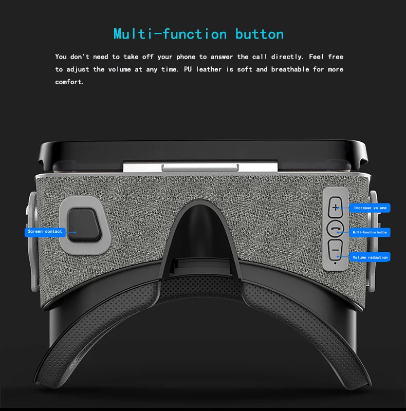 SHINECON Casque 9,0 VR Очки виртуальной реальности 3D очки Google Cardboard VR гарнитура коробка для 4,0-6,3 дюймового смартфона