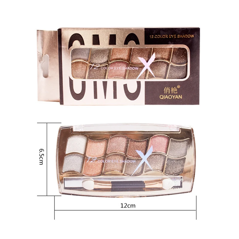 Бренд 12 цвет бриллиантовый блеск Eye Shadow Palette Макияж Супер флэш яркие красочные