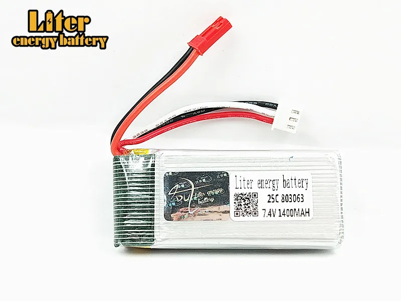 7 4 V 1400mAH lipo батарея JST вилка 803063 MJX X101/MJX X102H Rc Quadcopter запасная часть 2S Lipo