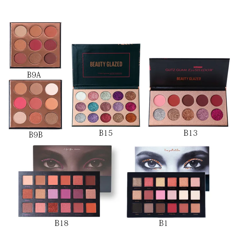Косметические глазурованные блестящие тени для век Palete Make Up Eye Shadow Long lasting легко