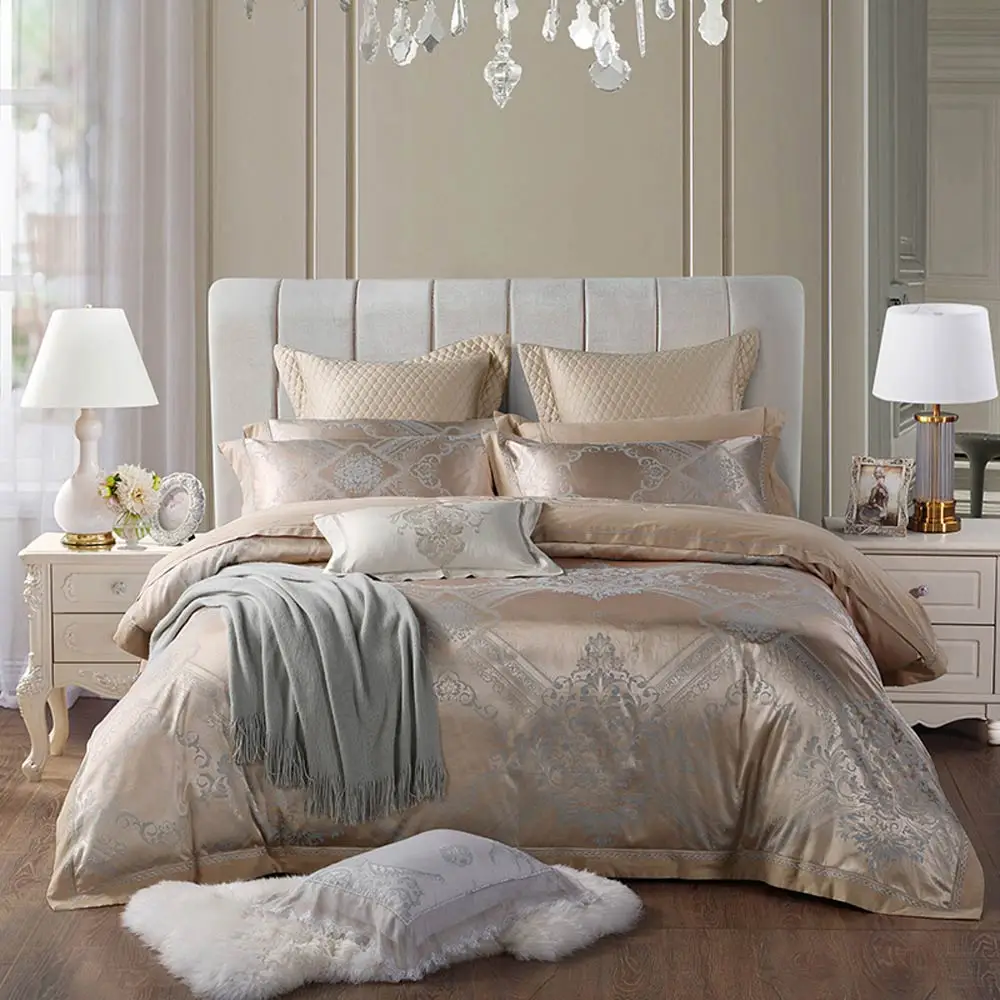 20185654 Papa& Mima жаккардовое Постельное белье queen King size, комплекты постельного белья из шелка и хлопка, стеганое постельное белье, наволочки, набор пододеяльников - Цвет: 20185654