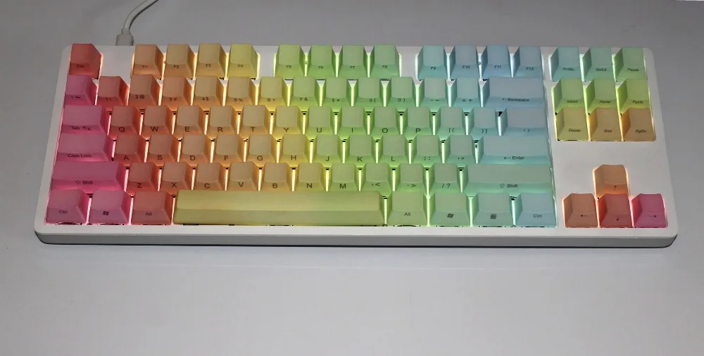 Градиентный цвет PBT keycaps OEM 87 ключ ANSI раскладка MX Переключатель боковая печать механическая клавиатура keycap Keycaps только, не клавиатуры
