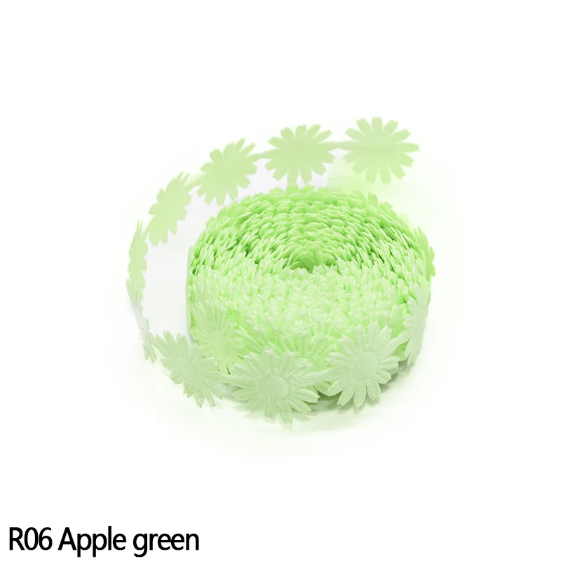 Apple green 18 мм кружевная лента DIY цветочная лента с тиснением Свадебные украшения Аксессуары для шитья одежды кружевная обрезная лента свадебные поделки - Цвет: Apple green