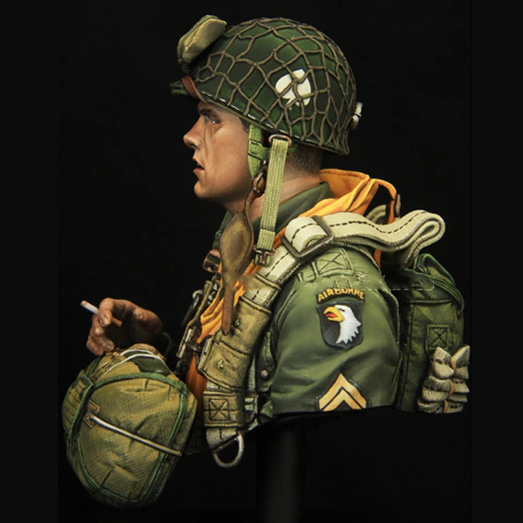 1/10 бюст полимерный строительный мининабор, WW2 US Airborne солдат