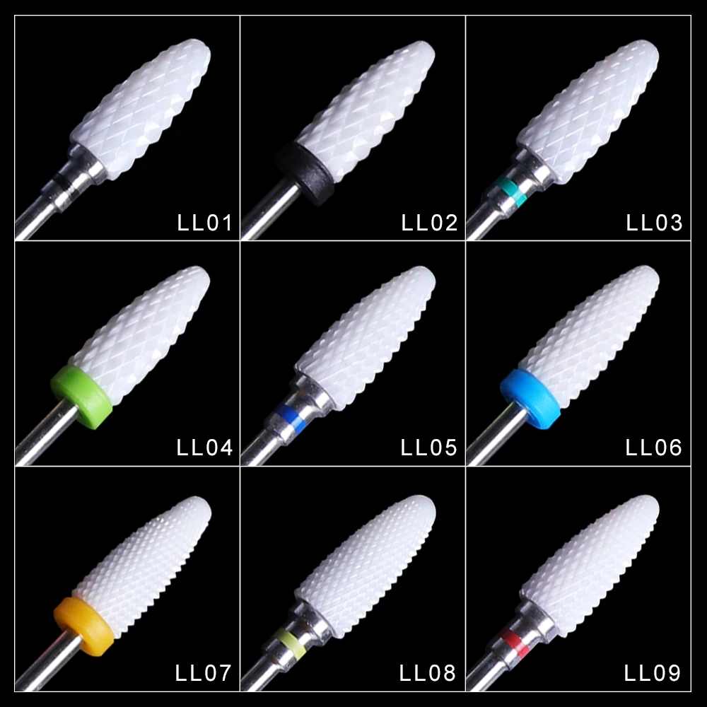 1 шт. керамические сверла для ногтей цилиндрический гель удаления электрической